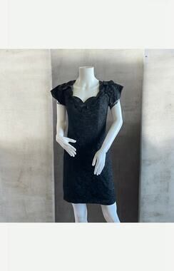 Black Niki Cocktail Bodycon Evening Dress Laced Medium